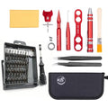 QUA'ANNYU Fishing Reel Maintenance Kit, Professional Fishing Reel Care & Repair Tool Set with 24/30/38-in-1 Screwdriver Set - color: Red Kit-Manual Screwdriver