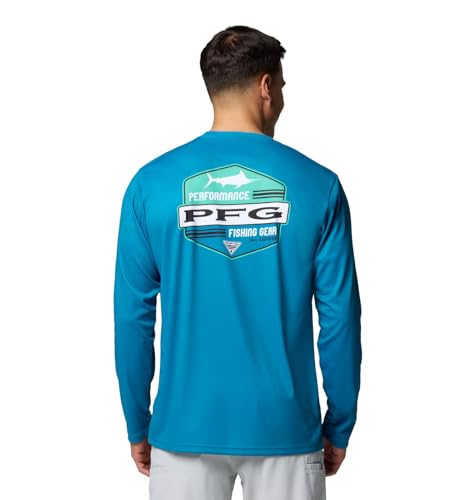 Columbia Terminal Tackle PFG High Side Long Sleeve - color: Blue Echo/Pfg High Side Marlin, size: 2X