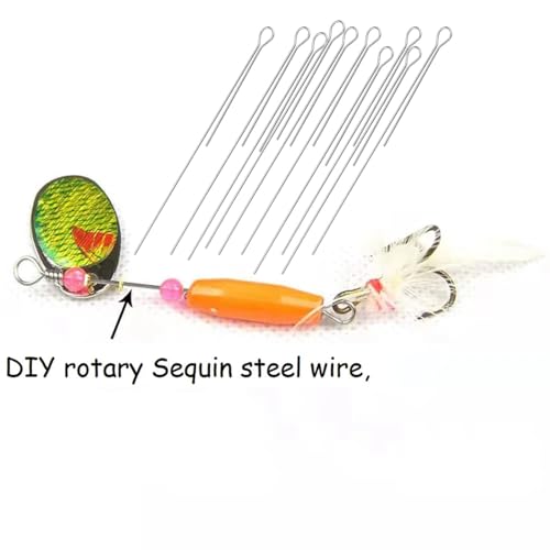 70mm Fishing Spinner Shaft Metal Ring Wire Components for DIY Lure Making Fishing Equipment Making Supplies 2.75-inch Spinner Parts 100pcs