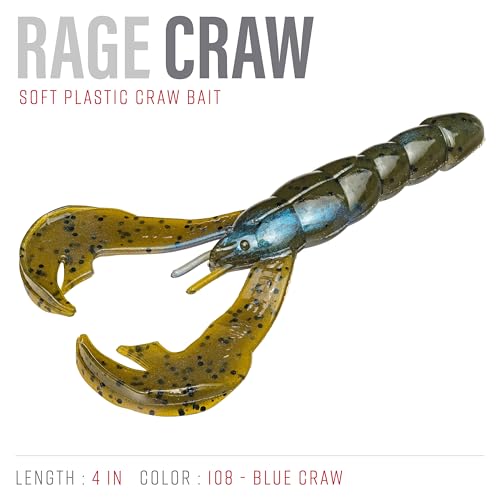 Strike King Rage Tail Craw - color: Blue Craw, size: 0.145 inch
