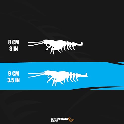 Savage Gear Manic Shrimp V2 Soft Plastic Fishing Bait, Realistic Contours, Colors and Movement, Durable Construction, Weighted Ultra-Sharp Jig Hook - color: White, size: 3 1/2 in - 3/8 oz