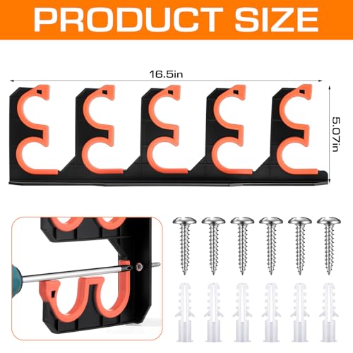 Soulchen 4 Pcs Fishing Rod Holder for Garage Dual-row Design Wall or Ceiling Mounted Fishing Pole Holders with Soft Protective Pad Horizontal Fish Rod Storage Rack Holds up to 10 Rods