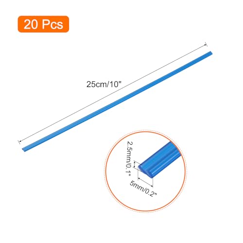 MECCANIXITY 20pcs 10 Inch Plastic Welding Rods PP Welding Strips Welder Rods for Car Bumper, Kayak Repair, Plastic Welder, Blue - color: Blue, size: 10 Inch