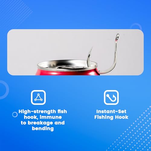 20pcs Circle Hooks Jigging - Saltwater & Freshwater Fishing Hooks Kit Octopus & Catfish Hooks (1/0, 2/0,3/0, 7/0, 9/0, Size 6) Shark, Drop Shot & Jig Fishing - Tackle Gear