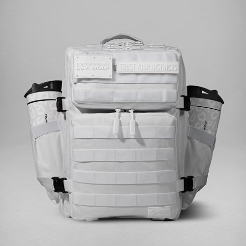 WOLFpak 35L Athletic Gym Backpack (Snow Leopard) Durable 1000D Waterproof Oxford Material with MOLLE Webbing, Laptop Pocket & Dual Cup Holders, Durable Fitness/Travel/Military Daypack