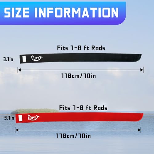 JPY 2 Pcs 3in Wdith Neoprene Fishing Rod Sleeve Protective Rod Covers for Fishing Poles Hook-Resistant Rod Storage Case Fits Spinning Casting Trolling Rods - size: 70inch