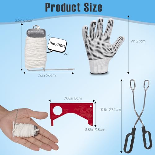 QualyQualy 9 Pack Crab Throw Line Length 30FT/9.14M Weighted Crab Trap Line Kit with Tong, Measuring Tool and Gloves Crabbing Equipment Combo - color: Crab Trap Line - 6