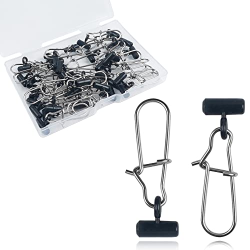 Sinker Slides for Fishing,Fishing Line Sinker Slides with Duo Lock Sinkers Weight Silder Sleeve Swivel Duo Lock Snaps for Saltwater Surf Bottom Fishing Fish Fider Rig Catfish Rig - color: Black Duo-Lock Snap, size: 35 Pack