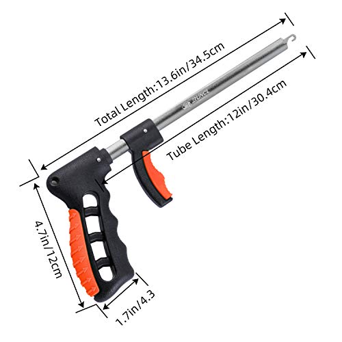 RUNCL Fishing Plier, Fish Lip Gripper Kit, Fishing Remover Extractor, Multi-Function Fishing Tools for Saltwater, Freshwater, Ice Fishing, Premium Fishing Gifts for Men - color: Orange&black, 13.6in