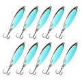 Fishing Spoons Lures, Metal Saltwater Treble Trout Lures Jigging Spoon with Treble Hooks Casting Spinner Baits - color: Colorful, size: 10g / 3/8oz