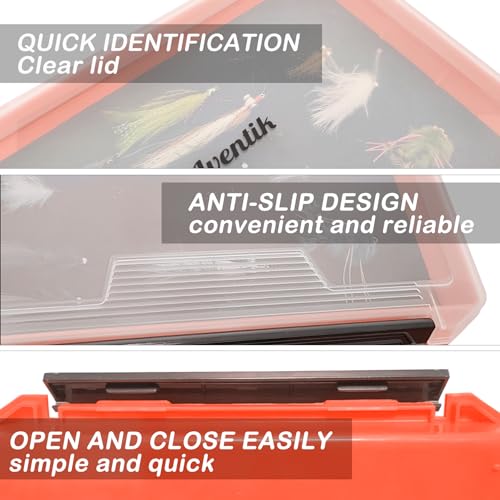 Aventik Fishing Tackle Box Slit Foam Case Jig Box Head Hooks Spinners Spoons Storage Tackle Tray (Orange-3502lure box) - style: Orange-3502lure box(2)
