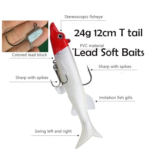 Soft Fishing Lures Shad Minnow Swimbaits, Pre-Rigged Jig Heads Paddle Tail Swim Baits for Bass, Trout, Walleye, Crappie, Sinking Jigs Bait for Saltwater Freshwater, Fishing Gifts for Men - color: A