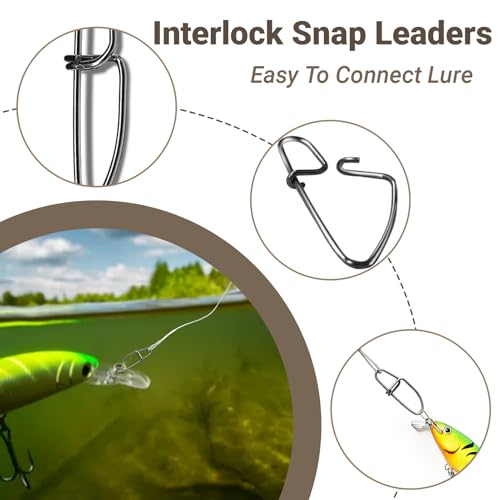 QISHUO Stainless Steel Fishing Leader Freshwater Rigs Saltwater Fishing Leaders Strength Lure Snap Wire Leader Line White Nickel 60pcs