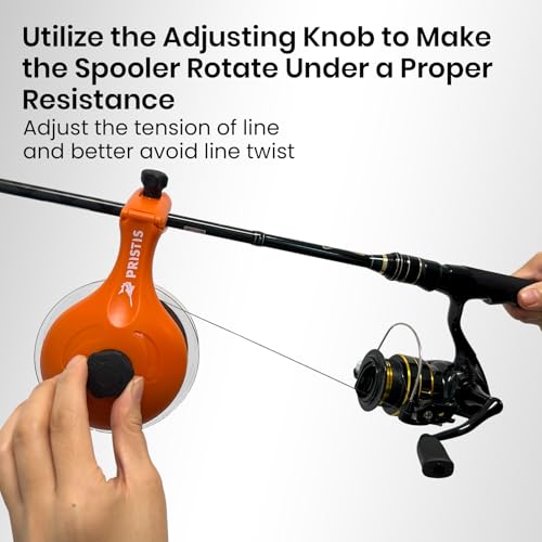 Pristis Fishing Line Winder, Reel Spooler with Unwinding System, Spool Holder with Handhold & Clamps, Anti-Twist Spooling Station, Adjustable Versatile Accessories for Baitcasting and Spinning Reel