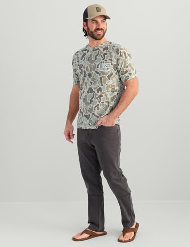 HUK Men's Drift Short Sleeve Lightweight Jersey Crew, Performance Fishing Shirt with UPF Sun Protection - color: Volcanic Ash, size: Large