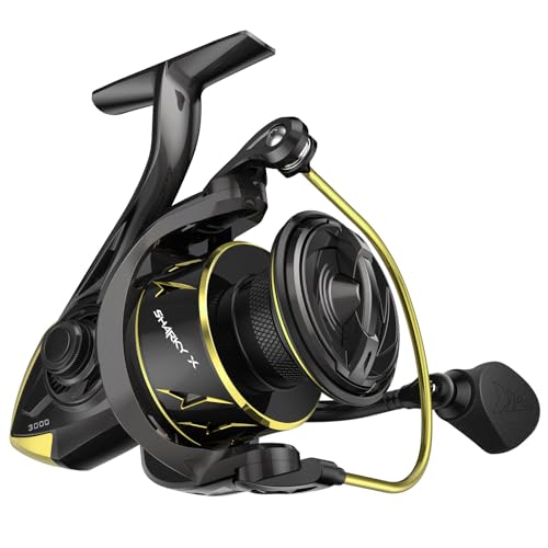 KastKing Sharky Spinning Reel – 5.2:1 & 6.2:1 Gear Ratios, Carbon Fiber Drag 33–39.5LB, 10+1 Stainless Bearings, Lightweight Nylitech Body, Oversize Shaft, for Saltwater & Freshwater - color: 6.2:1-Sharky X, size: 4000