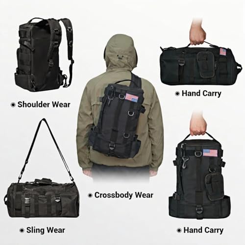 kokkoya Small Fishing Bag Tackle Backpack with Rod Holder 16L Lightweight Backpack for Fishing Hiking Kayaking Outdoor Gear Storage for Men (Black) - color: Black