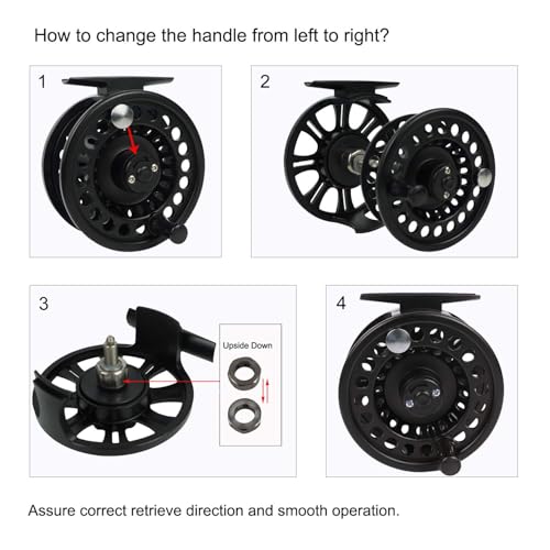 Aventik HVCE Graphite Fly Reel Center Drag System Classic III Graphite 3/4, 5/6, 7/8wt Large Arbor Freshwater Fly Fishing Reels - size: 3/4, style: Only Reel