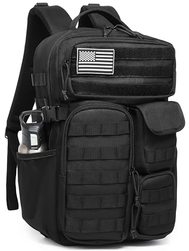 Wotony Tactical Backpack - Military waterproof backpack with multiple pockets and tactical gear for the outdoors (Black, 30L) - color: Black, size: 30L