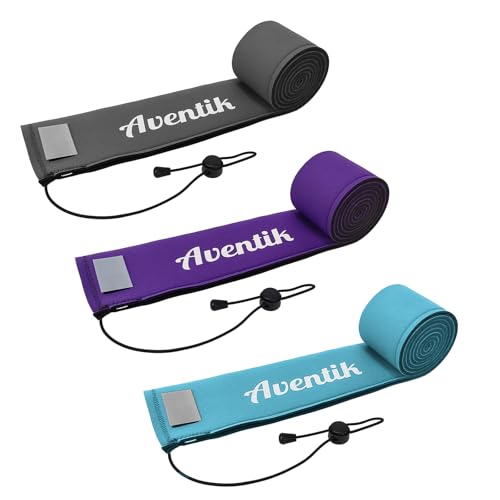 Aventik Lightproof Neoprene Rod Sleeve – Protective Fishing Rod Sock Cover with Hanging Loop & Adjustable Lanyard for Casting, Spinning & Trolling Rods - color: Grey+Blue+Purple, size: Length: 60''/1.52m