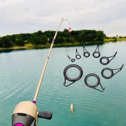 Fishing Rod Repair Kit - Fishing Rod Tips and Guides Replacement Kit With Ceramic Guide Rings - color: rod guides_75pcs
