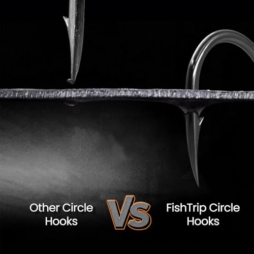 FishTrip 50/100/120/210 Pack Octopus Fishing Hooks - Offset Beak Circle Hooks for Fish Hooks Saltwater & Freshwater, Live Bait Fish Hook for Rigs Catfish, Bass Tuna, Walleye, Trout - color: Black, size: 8#_100pcs