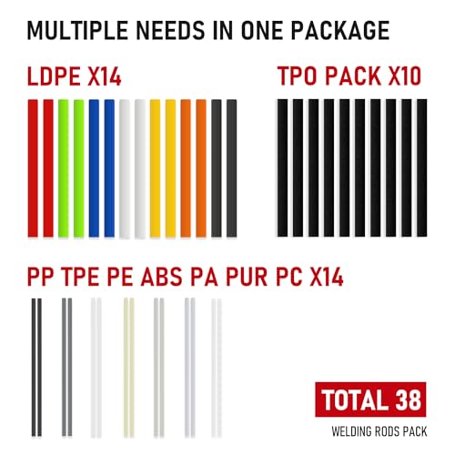 RX WELD Deluxe 2 in 1 Plastic Welder, Welding Repair Kit | 400PCS PCS Hot Staples & Rods, for Automotive Car Bumper, Kayak, Tank