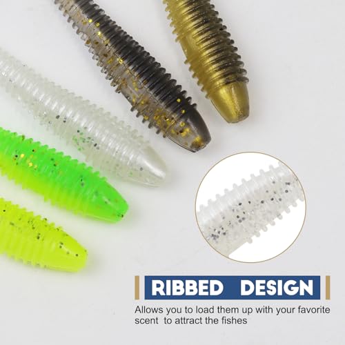 MAFIMOEA50/40/30Pcs Paddle Tail Swim Baits Lures Fishing Soft Plastic Lure Kit for Bass Trout Walleye Crappie 5.5cm 6.5cm 7.5cm - color: Mixed Colors, size: 7.5cm/2.95in-30pcs