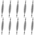 10 Pack Fishing Weights Sinkers Inline Trolling Fishing Weights | "Oval Lead Egg Sinkers with Double Barrel Swivels for Saltwater Freshwater Fishing" - size: 3/16oz-10pcs