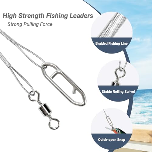 QISHUO Heavy Steel Fishing Leader Saltwater High Strength Wire Leader Line Bait Freshwater Fishing Leaders Stainless White Nickel - size: Size #6 (11.8in-70lb) 30pcs