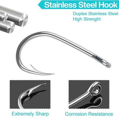 Saltwater Circle Hooks,50 Packs Strong Stainless Steel Fishing Hooks Live Bait Fish Hook Jig Catfish Hook 1/0-10/0 - size: 5/0 - 50 PACK