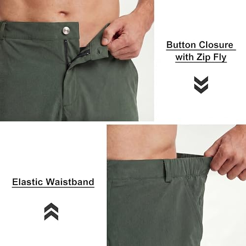 Mens Cargo Shorts - Lightweight Relaxed Fit - Tactical Work Shorts for Men,Stretch Quick Dry Fishing Hiking - color: Army, size: 36