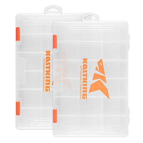 KastKing Tackle Boxes, Plastic Box, Plastic Storage Organizer Box with Removable Dividers - Fishing Tackle Storage - Box Organizer - 2 Packs /4 Packs Tackle Trays - Parts Box - color: Standard, size: 3600(2Pack)