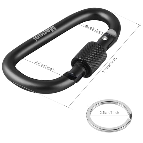 10 Pack 3Inch Aluminum D Ring Key Rings Hiking Clips Locking Carabiner for Hiking Camping Fishing and Outdoor Use，Clips with Screw Gate Multicolored - color: Multi-Color