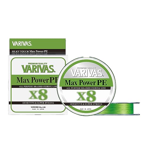 Varivas Max Power PE x8 Braided Fishing Line, Green, 150m, 200m - size: 10.93 kg (#1.2) 200m
