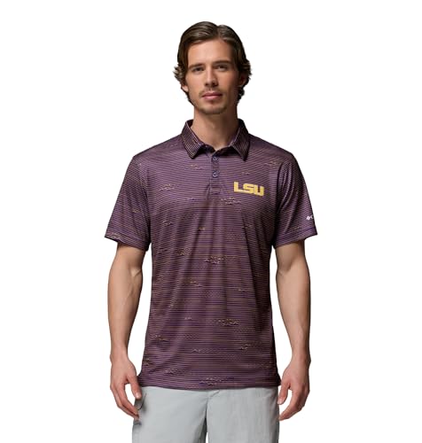 Columbia Men's Collegiate Super Terminal Tackle Polo - color: Lsu - Vivid Purple, size: X-Large