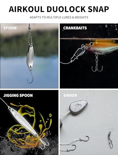 Stainless Steel Duo Lock Snap, Quick Change Fishing Snap Clips, Fishing Lure Connector, Fishing Tackle, 26 to 220LB (5#(88Lb) 100pcs, One Size Pack/White) - color: One Size Pack/White, style: 5#(88Lb)100pcs