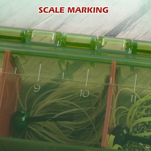 Goture Fishing Tackle Box Organizer - Transparent Fishing Organizer Box w/Measurement Ruler, Adjustable Dividers, Dual Latches | 4 Pcs 3600 Tackle Tray| Ergonomic Grip - color: A - Handle, size: 4pcs 3600