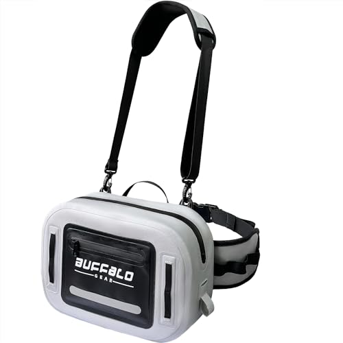 Waterproof Submersible Fanny Pack,Large Fly Fishing Waist Pack 8.9L Submersible lumbar pack with Airtight Zipper,Grey - color: Grey