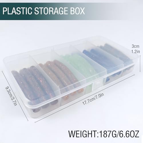 30 Pcs Finesse Ned Worms Soft Plastic Fishing Lures for Bass Fishing 5 Colors Mixed 2.6in/0.15oz