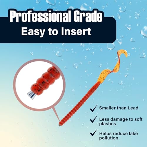 Reaction Tackle Tungsten Nail Weights for Bass Fishing - Insert Sinkers for Wacky Rig, Neko Rig and Soft Plastic Lures - Freshwater and Saltwater - 25-Pack - size: 40 Piece Kit