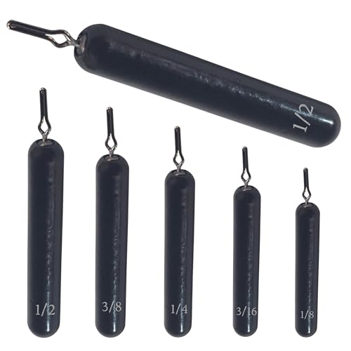 Reaction Tackle Tungsten Drop Shot Weights for Bass Fishing - Size Stamped Finesse Sinkers for Drop Shot Rig - Freshwater and Saltwater - color: Black Skinny, size: 3/8 Oz (6-Pack)