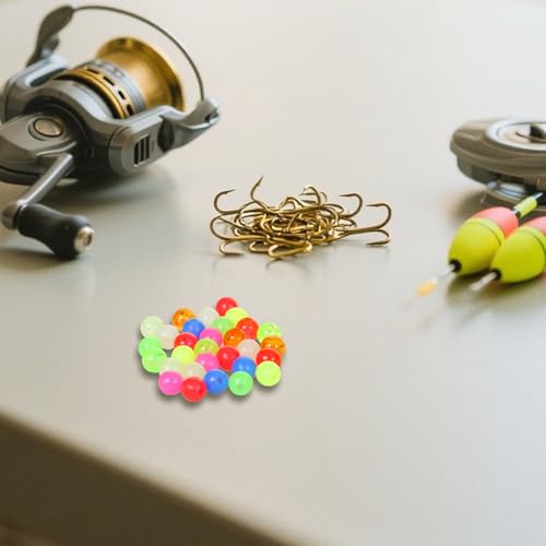 Fishing Beads, 10 Colors Beads for Fishing Rigs, 5mm Glow in the Dark Beads for Fishing in the Dark