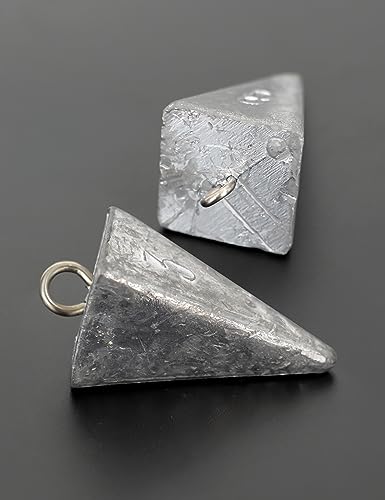 BLUEWING Pyramid Sinkers Lead Fishing Weights 1oz,2oz,3oz,5oz,8oz,10oz,12oz,16oz,32oz for Saltwater - style: #04 3oz, 10 Pack
