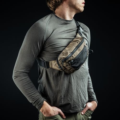 Eberlestock Bando Bag - Tactical Men's Fanny Pack w/Adjustable Waist Belt, Zippered Pockets, Compact Lightweight Belt Bag - color: Black, size: Standard