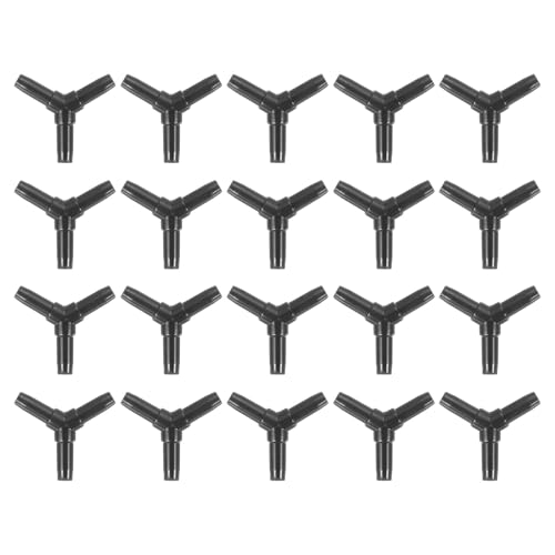 uxcell 20Pcs Aquarium Air Valve Connector, 3 Way Plastic Inline Tubing Non-Return Valves for 4mm ID Airline Tubing Fish Tank Pond Air Line, Black - color: Black, size: 4mm