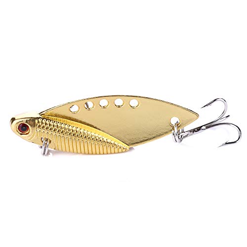 Blade Bait, Walleye Fishing Lures for Bass Fishing Lures Metal Blade Baits for Bass Trout Walleye Lures for Saltwater Freshwater,5pcs with Box