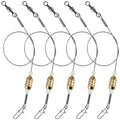 Dr.Fish 15 Pack Carolina Ready Rigs 10'' for Bass Fishing, Freshwater Fishing Wire Leader Line Pre-Rigged Bullet Sinker Swivels - color: Brass Weights, size: 3/16oz-15 Pack