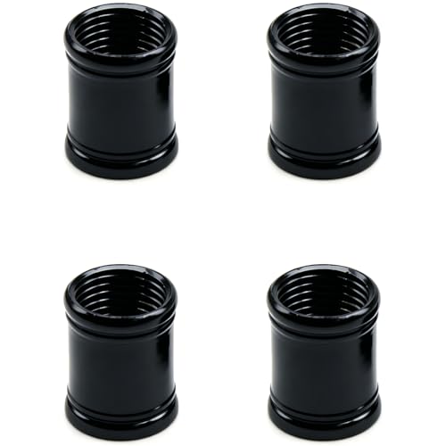 4 PCS Lamp Pipe Coupling 1/8 IP Threaded Brass Light Fixture Hardware for Lamp Repair Parts (Black) - color: Black, size: SET-1