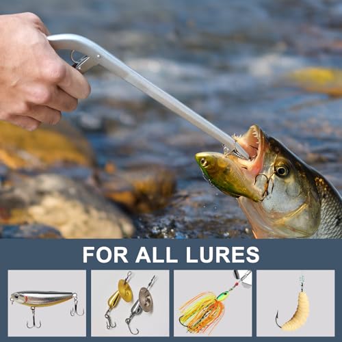 SNAIL TRAIL 11.5" Fishing Hook Remover Tool & 9" Floating Fish Gripper Kit, Stainless Steel Fish Dehooker, Fish Grabber, Saltwater Fish Lip Grip, Hook Extractor Pliers, Fishing Gear and Accessories